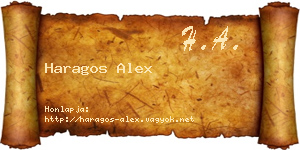 Haragos Alex névjegykártya